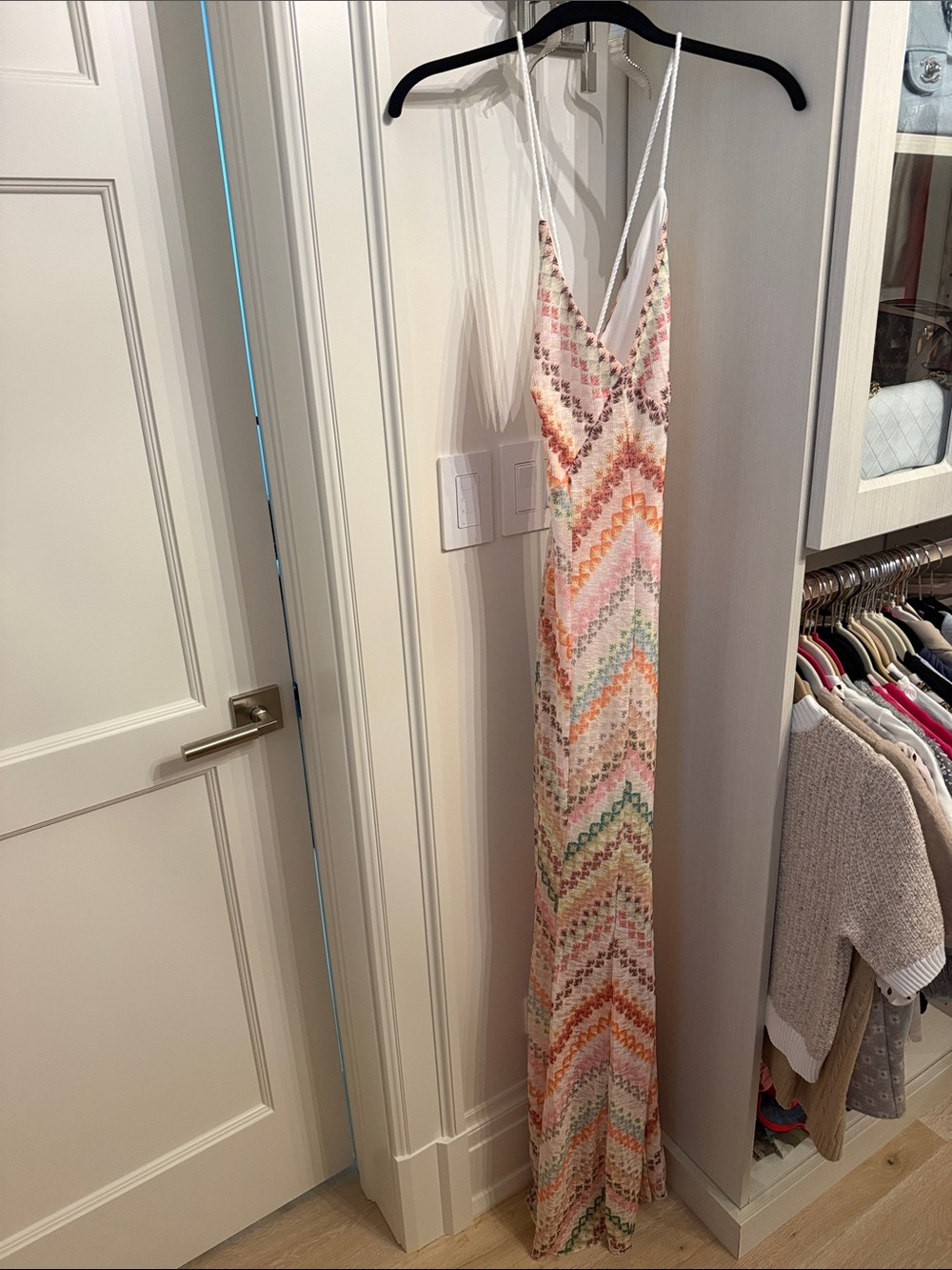 Amazon Pastel Multicolor Chevron Maxi Dress
